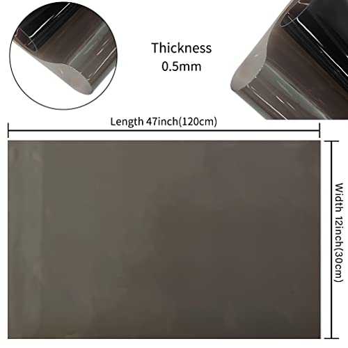 HYANG Grey Transparent PVC Super Clear Holographic Vinyl Faux Leather Sheets 1 Roll 12" x 47"