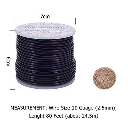 10 Gauge Jewelry Craft Aluminum Wire 80 Feet Bendable Metal Sculpting Wire for Craft Floral Model Skeleton Making (80 Foot)