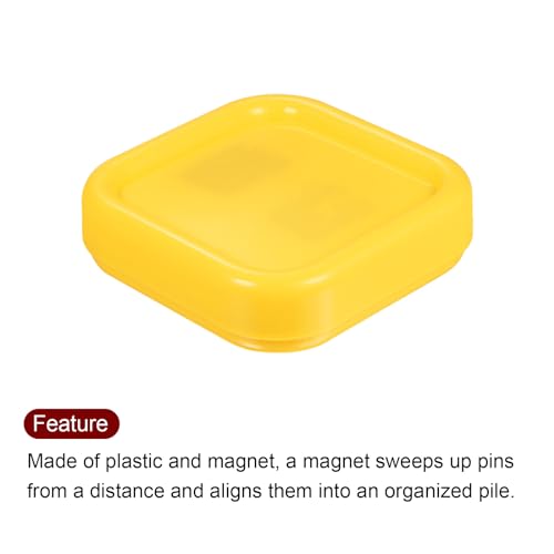 Magnetic Pin Cushion Square Sewing Pin Holder Yellow