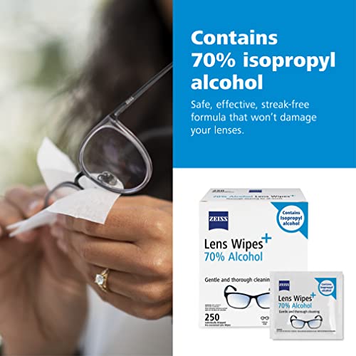 Pre Moistened Lens Cleaning Wipes with 70% Alcohol (250 Count)