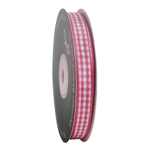 Pink and White Gingham Ribbon Hot Pink Gingham Ribbon 25 Yards Each Roll 100% Polyester (72 Foot)