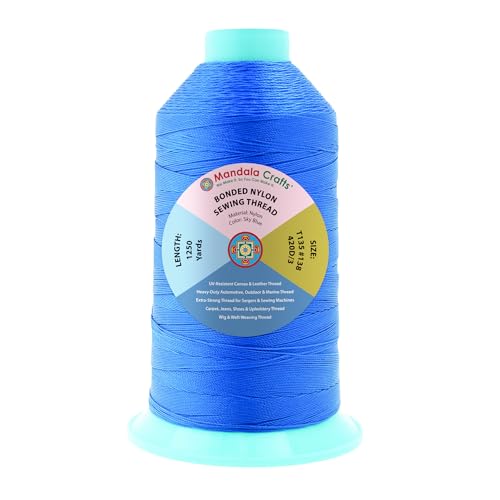 Size 138 420D T135 Sky Blue Bonded Nylon Thread