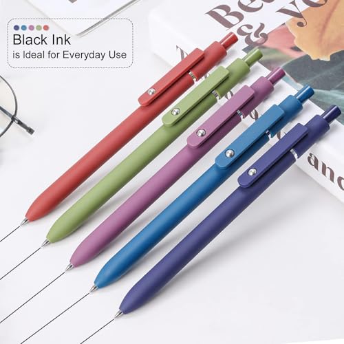 Gel Pens 5pcs 0.5mm Quick Dry Black Ink Fine Point Pens (5 Count)