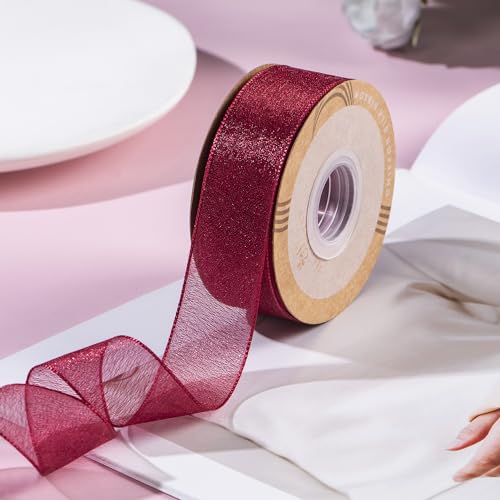 1 Inch Wide Sheer Chiffon Ribbon (75 Foot)