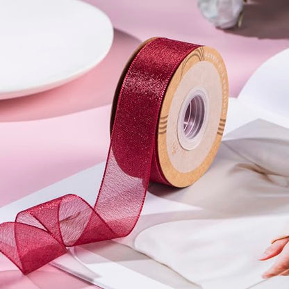1 Inch Wide Sheer Chiffon Ribbon (75 Foot)