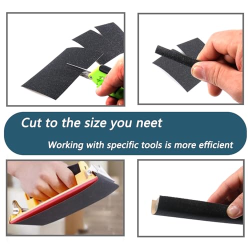 30Pcs 9 x 3.6 Inchs 120 Grit Wet and Dry Handmade Universal Sanding Sheets