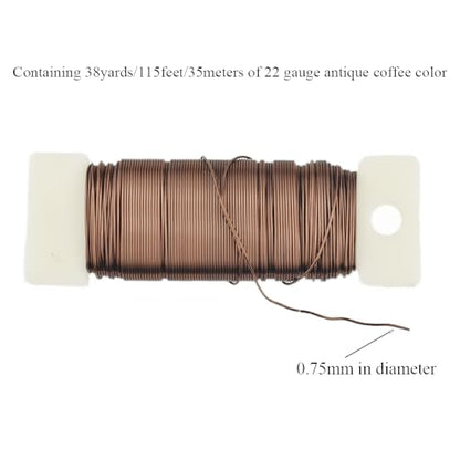 22Gauge Coffee Color Metal Floral Wire