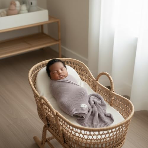 Heritage Knit Organic Swaddle Blanket for Girls
