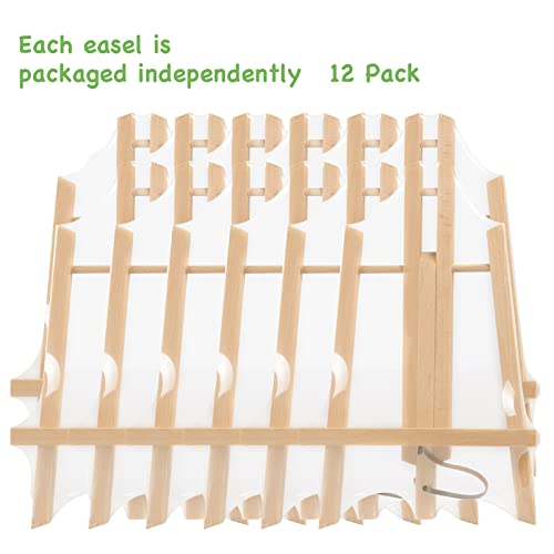 12Pack Wooden Tabletop Easel for Painting and Display (12 Count)