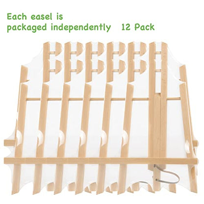 12Pack Wooden Tabletop Easel for Painting and Display (12 Count)