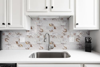 100 Pieces Peel and Stick Backsplash for Kitchen (12.5 Sq Ft)