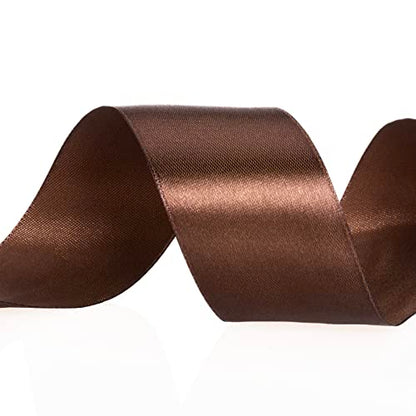 1 1 2 Inch Brown Solid Satin Ribbon for Gift Wrapping (150 Foot)
