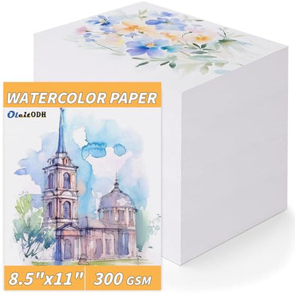 150 Sheets 100% Cotton Watercolor Paper Bulk (150 Count)