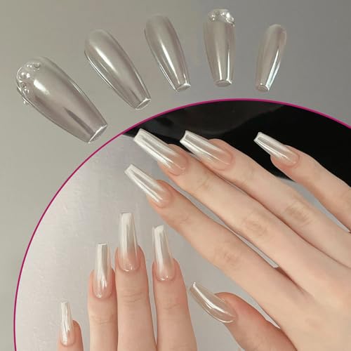 24Jars Chrome Nail Art Pearl Powder White Kit Gold Mirror Effect (24 Count)