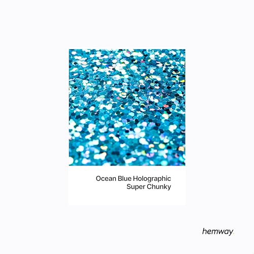Resin Glitter Ocean Blue Holographic 100g Super Chunky (3.5 Ounce)