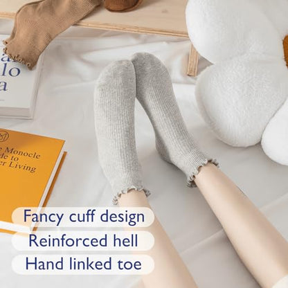 6 Pairs of Ruffle Socks Women (12 Count)