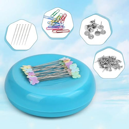 Magnetic Pin Cushion with 100pcs Butterfly Head Straight Pins