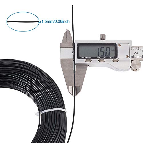 328 Feet 15 Gauge Aluminum Wire Black Bendable Metal Craft Wire for Beading Jewelry Craft Making