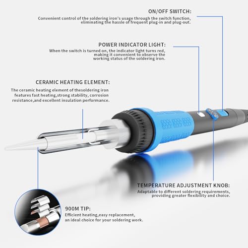 908B Blue 60W Soldering Iron Kit