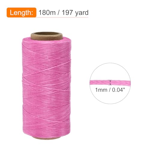 Waxed Thread 197 Yard 1mm 210D Flat Wax Thread Polyester Waxed String for Leather Sewing Hand Weaving Book Binding Home Decoration