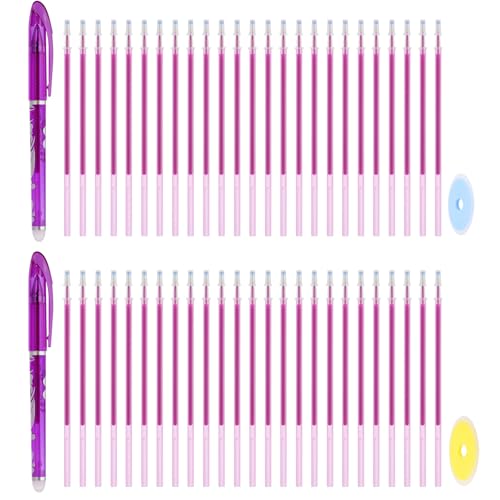 2Pcs Erasable Gel Pens with 50 Refills & 2 Erasers (52 Count)