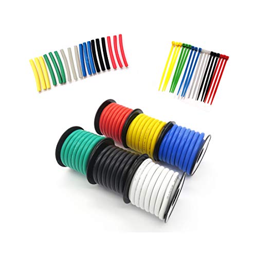 18 AWG Stranded Wire Spool 50ft Each 6 Colors (300 Foot)