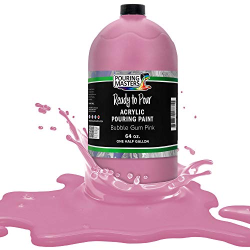 Bubble Gum Pink Acrylic Ready to Pour Pouring Paint (64 Fl Oz)