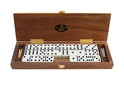 Alex Cramer Le Club Luxury Domino Set with Handcrafted Walnut Case and Cribbage