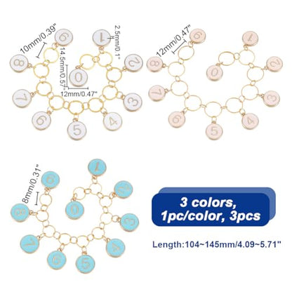 2 Pcs 0 9 Enamel Number Knitting Row Counter Chains