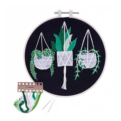 Needle Point Kits Adults Full Range of Starter Including Instructions Stamped Cloth with Pattern Hoop Color Threads and Tools Art Projects
