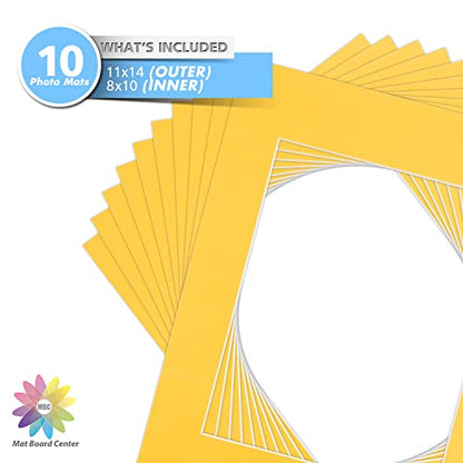 Mat Board Center 10 Pack 11x14 Photo Mats for 8x10 Picture (10 Count)