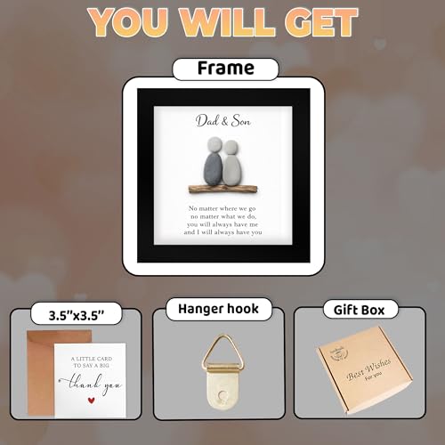 Personalized Dad & Son Pebble Art Frame