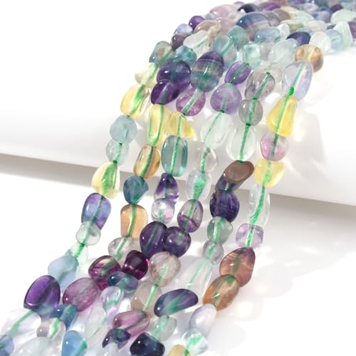 Mutilcolor Fluorite Pebble Nugget Oval Free Tumbled Stone 6