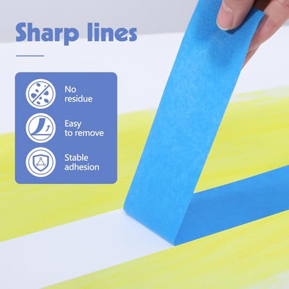 5 Rolls Blue Painters Tape 2inch Wide Small Roll Painters Tape Bulk (5 Count)