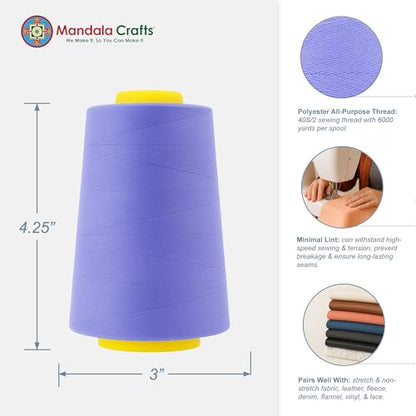 40S 2 Periwinkle Polyester 4 Pack of Serger Threads Cones