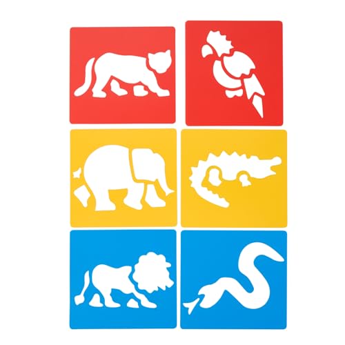 Washable Plastic Jungle Stencils (6 Count)
