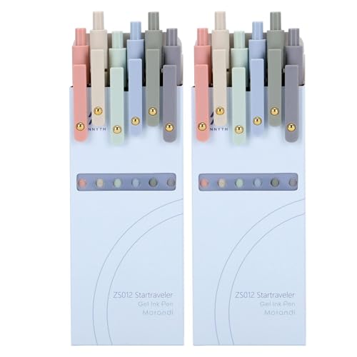 Gel Pens Set 12 Pcs 0.5mm Retractable Quick Dry Blue Ink Pens (6 Count)