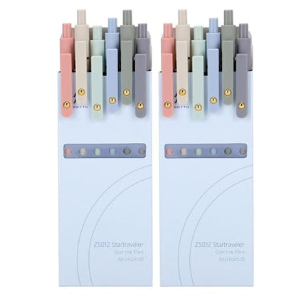 Gel Pens Set 12 Pcs 0.5mm Retractable Quick Dry Blue Ink Pens (6 Count)