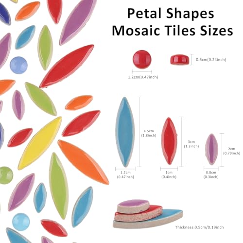 Petal Ceramic Mosaic Tiles for Crafts