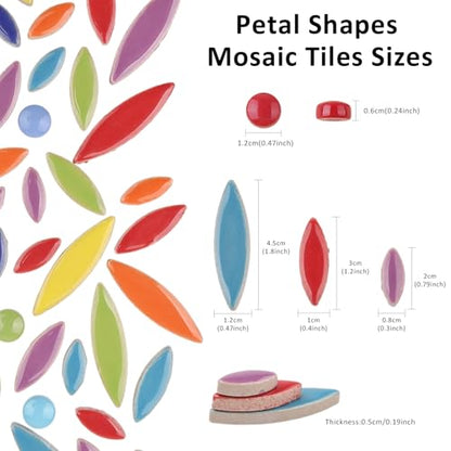 Petal Ceramic Mosaic Tiles for Crafts
