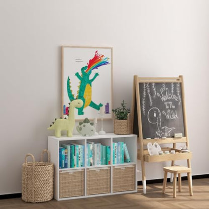Wooden 6 Cube Storage Organizer with Closed Back Panel