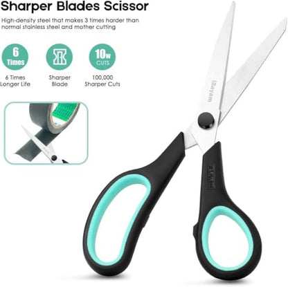 8.5" All Purpose Sharp Black Scissors (24 Count)