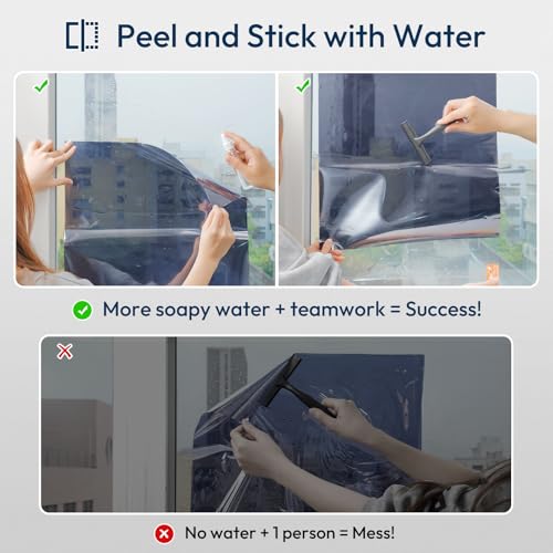 One Way Window Privacy Film Tint with 3 Tools for Home