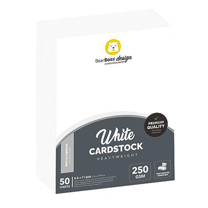White Cardstock Thick Paper 50 Sheets (50 Count)