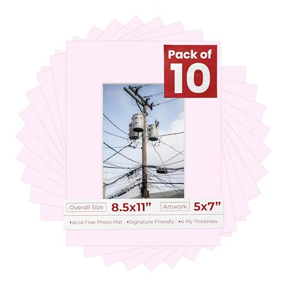 5x7 Mat for 8.5x11 Frame (10 Count)