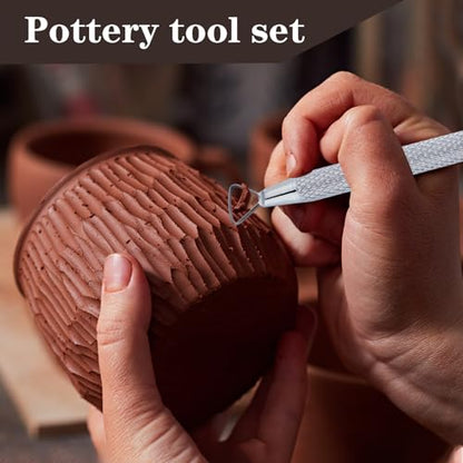 6Pcs Clay Tools Pottery Tools Clay Sculpting Tools Mini Ribbon Cutter Metal Tools Set Carving Art Polymer Clay Tools (6 Count)
