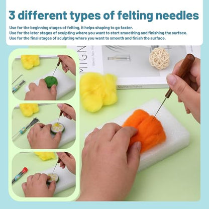 40 Pcs Needle Felting Tools Felting Needles Kit Wool Supplies (40 Count)