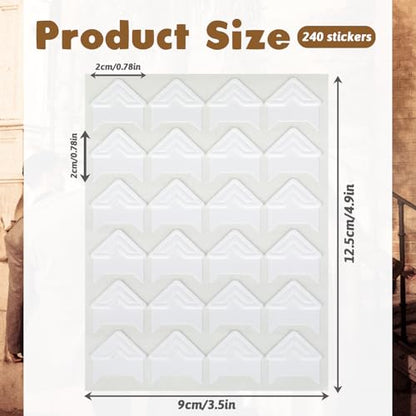 240 Pcs Photo Corners Self Adhesive Picture Corners for Scrapbooking