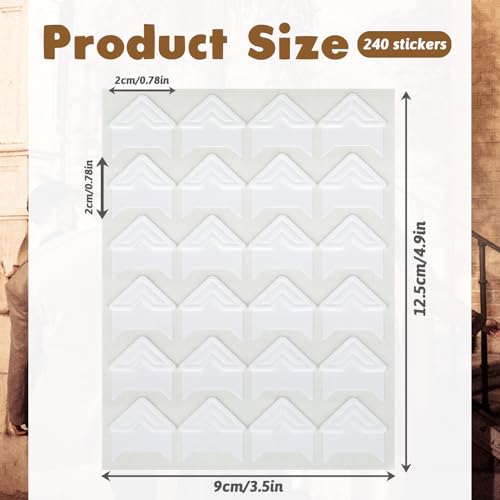 240 Pcs Photo Corners Self Adhesive Picture Corners for Scrapbooking
