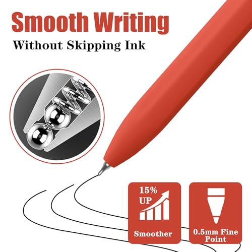 Gel Pens 8 Pcs 0.5mm Black Ink Pens Fine Point Smooth Writing Pens